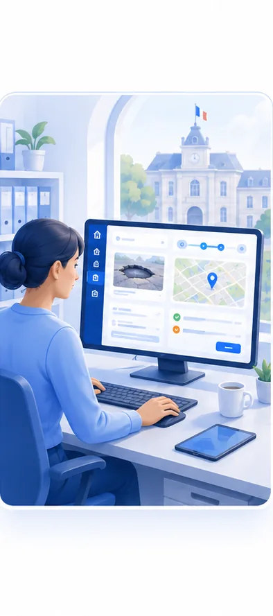 Illustration du traitement des demandes par la mairie dans GéoClic